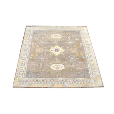 Tapis rectangulaire en laine noué à la main