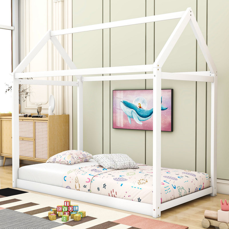 Lit simple en bois Drumnagee, Blanc