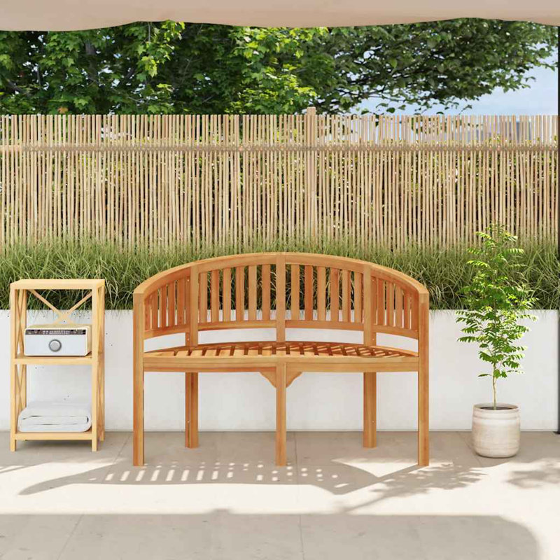 Banc de banane Cottrell, intérieur / extérieur, finition sablée fine, bois de teck massif