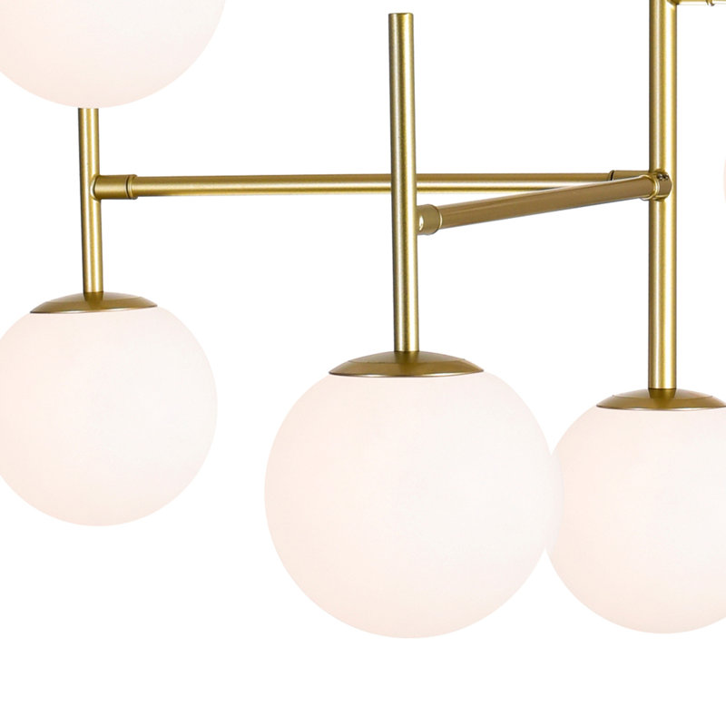 7 Light 36in Chandelier Modern Medallion Gold Ceiling Fixture for Dining Room, Entryway, or Bedroom