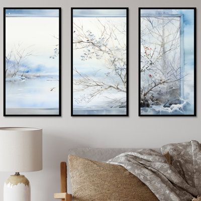 «Frosty Scenic Winter Landscape I», art mural paysage d'hiver