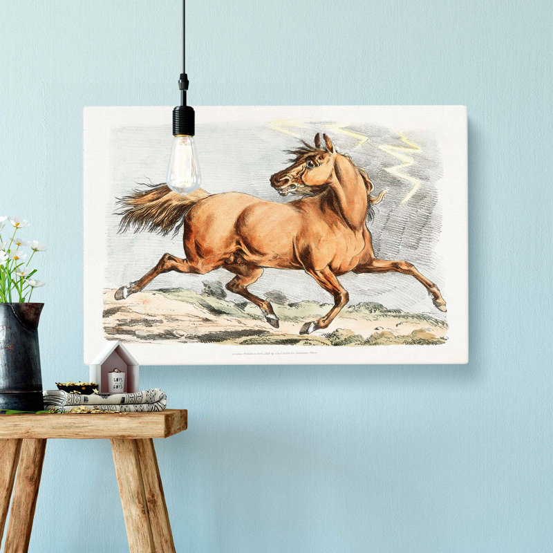 Running Horse by Henry Alken - Wrapped Canvas Print, 50cm H x 76cm W x 3cm D