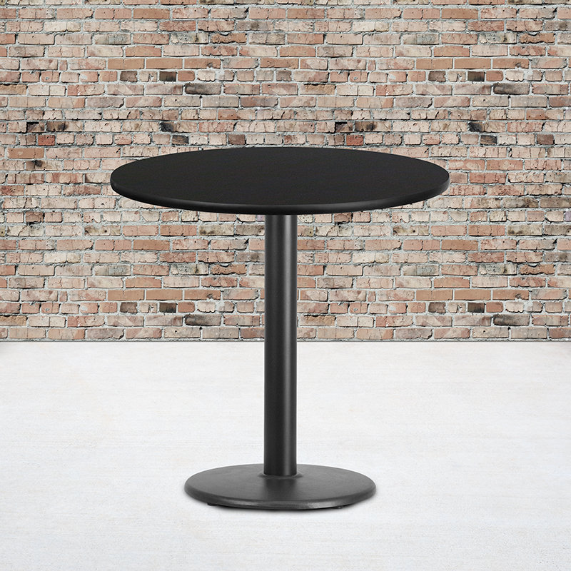 Jamey 24'' Round Laminate Table Top with 18'' Round Bar Height Table Base, 31.13" H x 30" W x 30" L, Black