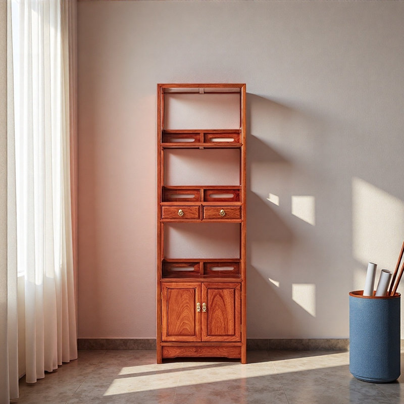 Nouvelle bibliothèque de style rétro classique chinois, (2 tablettes) H 73,2 po x l 23,6 po x P 13,8 po