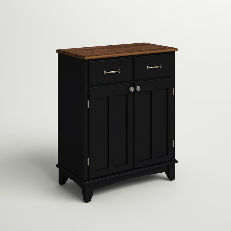 Presswood Solid Wood Accent Cabinet, Black/Brown