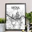 « séoul city map », reproduction d’impression sur affiche à motif encre-31736519