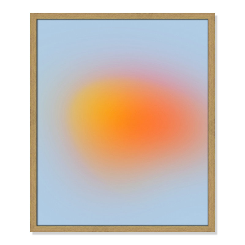 " Neon Orange Glow " by My Mind, Natural Slim Unmatted Picture Framed, 25.5" H x 21.5" W x 1.25" D  