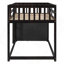 Lit superposé simple au dessus d'un lit simple avec 4 tiroirs et 3 tablettes - Espresso