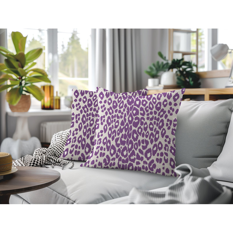 Oreiller réversible intérieur / extérieur à imprimé zébré Dibi, 20x20, Purple