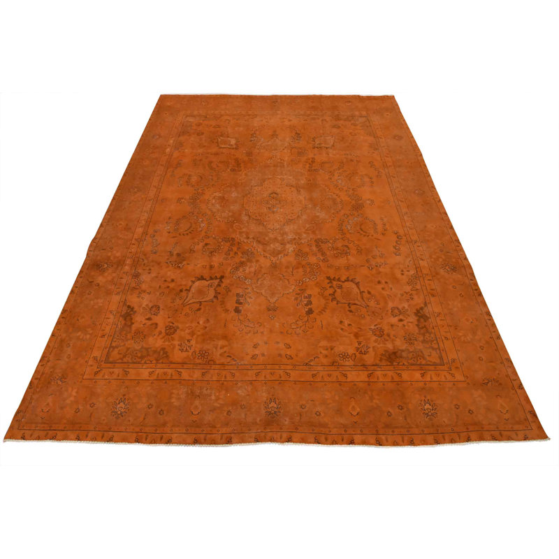 Tapis oriental rétro en laine noué à la main 9 pi 6 po x 12 pi 1 po Vintage