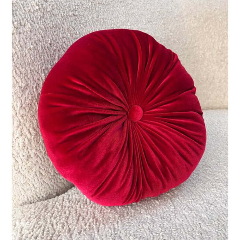 Coussin Therese, H 12 po x l 12 po, Rouge foncé