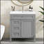 Meuble-lavabo sur pied simple avec plateau en céramique 30 po Srivanth