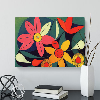 Eccentric Abstract Flowers - Wrapped Canvas Print