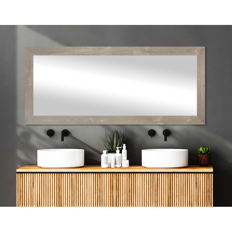 Miroir décoratif, 33 po x 70 po, Brun récolte