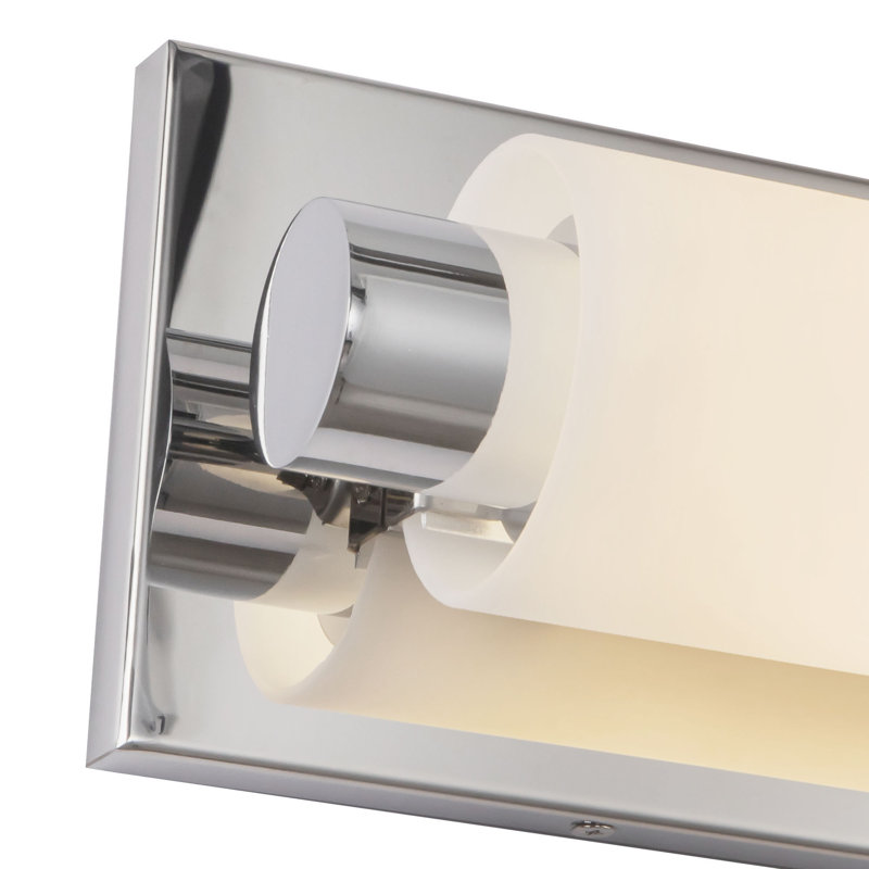 Charleston 19-in Black dimmable LED Bathroom Vanity Light, Chrome