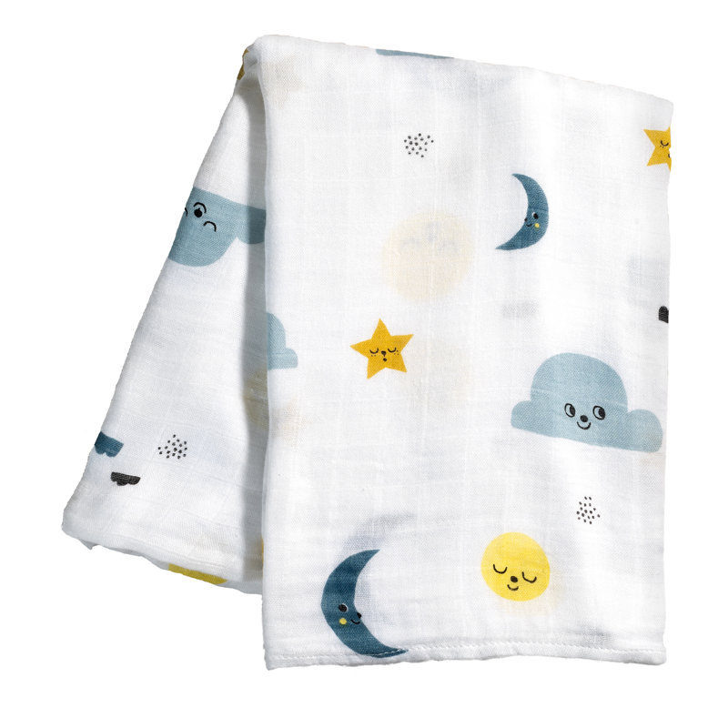 Couverture en rayonne de bambou Moon's Birthday Moon & Stars