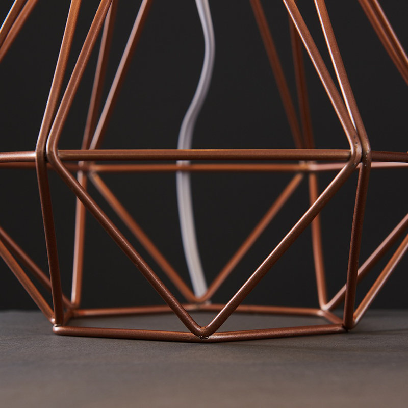 Bartelt Metal Table Lamp, Copper Base/White Shade, G, Yes