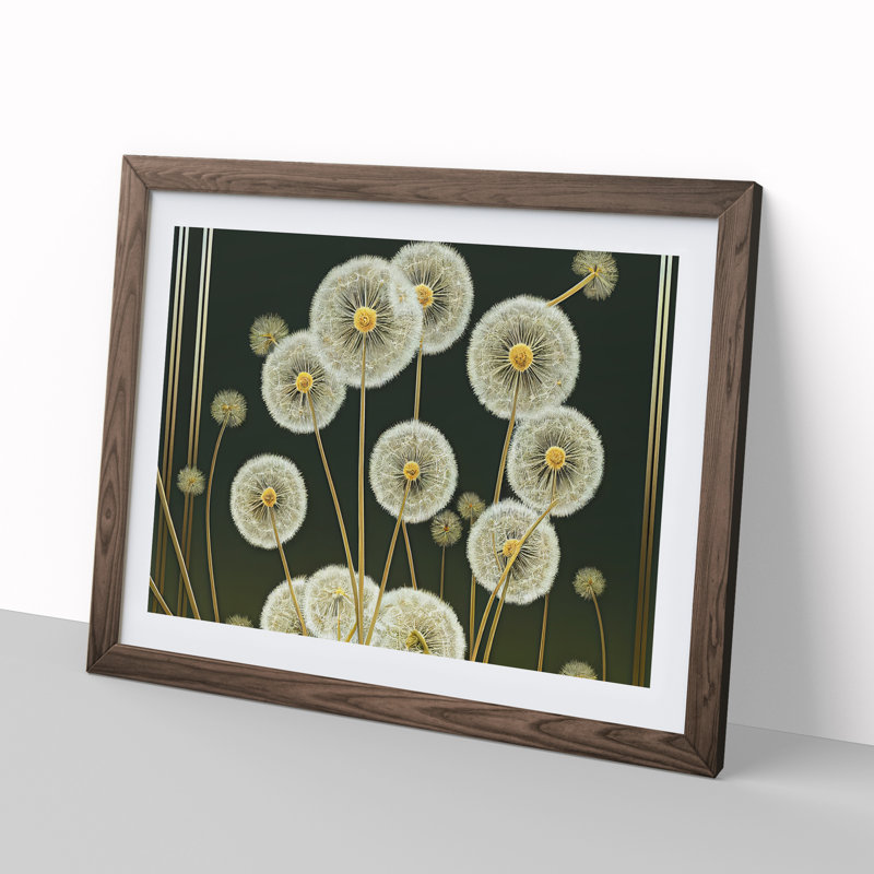 Dandelion Deco - Single Picture Frame Print, Walnut, 46cm H x 64cm W x 2cm D