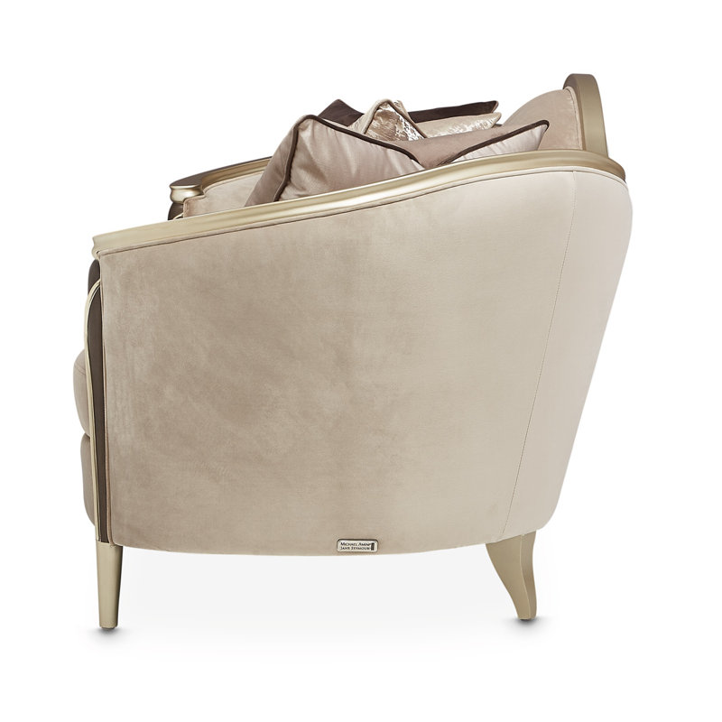 Villa Cherie 101'' Recessed Arm Sofa, Porcini Velvet