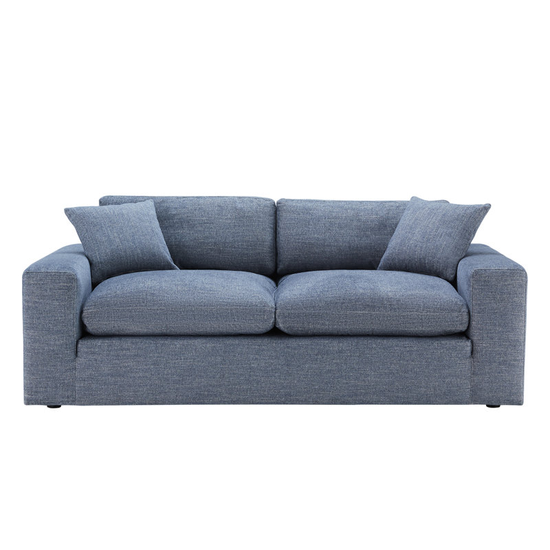 Asher Upholstered 82'' Sofa, Brent Dark Gray Performance Chenille