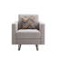 Fauteuil en tissu beige avec pieds en métal 33,5 po Vittoria