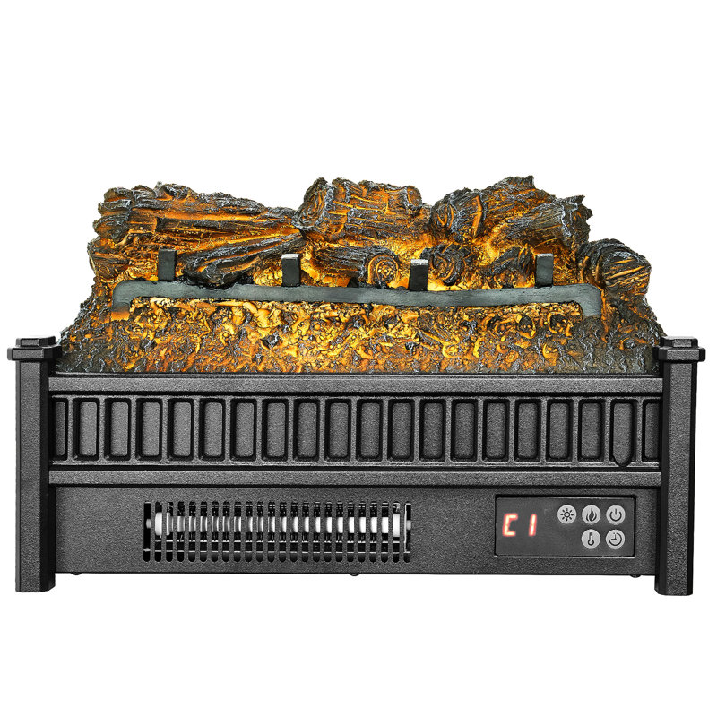 Chaufferette de foyer électrique 20 pouces avec télécommande 1500W, chauffage rapide, minuterie à 5 flammes, température de couleur réglable, 70 - 95F, protection multiple, contrôle sans fil, matériau ABS noir, infrarouge