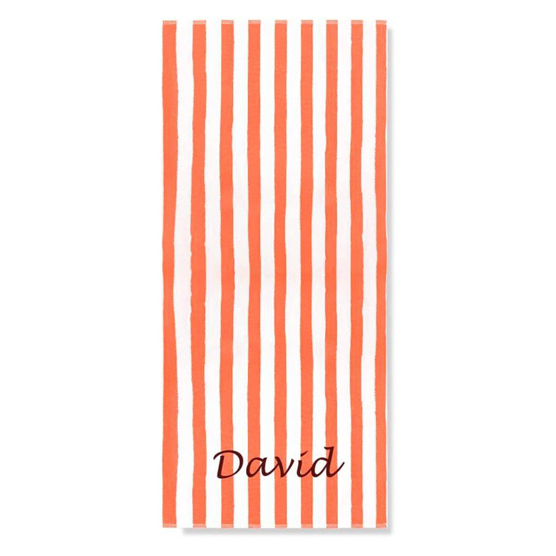 Serviette de plage 100% coton Ayomipo, Corail, Oui