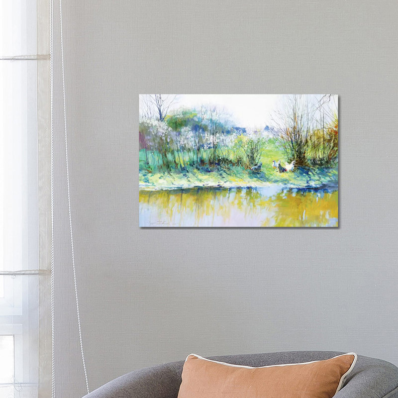 «Near A River» par Ihor Jouk - reproduction, H 18 po x l 26 po x P 1,5 po, Aucun mat, Toile tendue