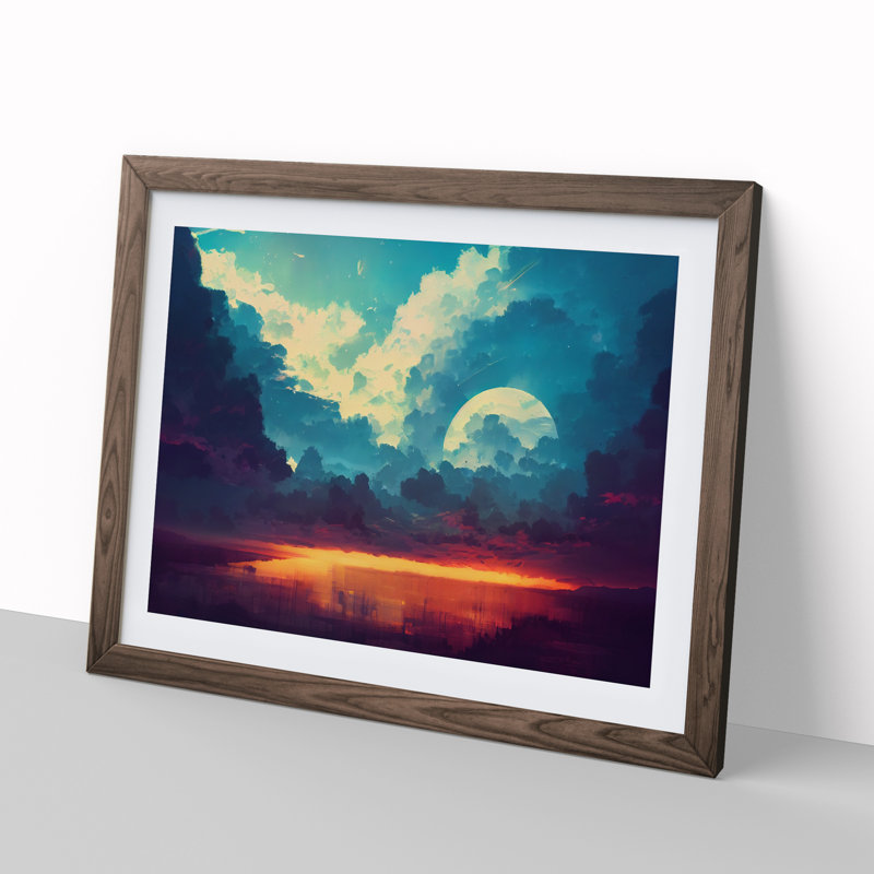 Magnificent Cloud - Framed Print, 34cm H x 46cm W x 2cm D, Walnut