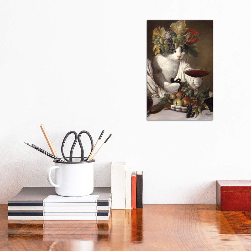 Widget As Bacchus by Melinda Copper - Wrapped Canvas Painting Print, 20.32 cm H x 30.48 cm W