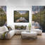 «Mountain Lake over Skok Waterfall», reproduction de photo sur toile tendue encadrée-26684181-64254346