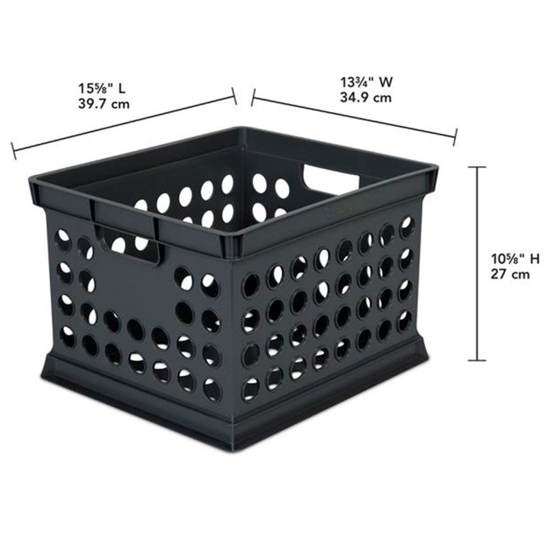 Sterilite Stackable Plastic Storage Open Crate Bin Organizer Box, White