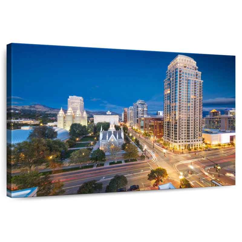 Paysage urbain de Salt Lake City, H 16 po x l 24 po