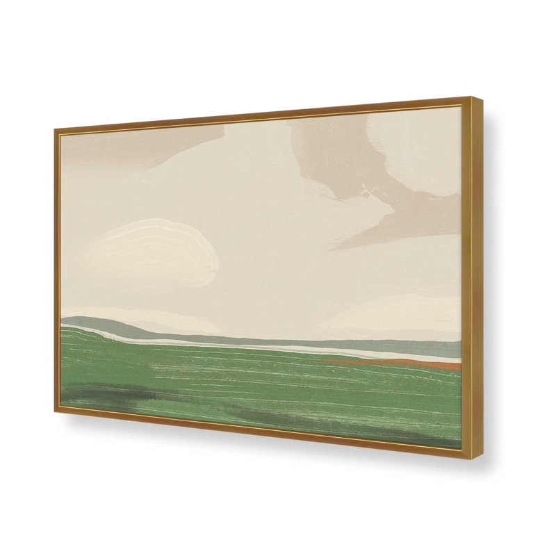 «Large Landscape Sky and Field» par Little Dean, reproduction d'art, H 12 po x l 16 po, Doré