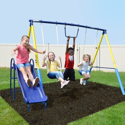 Sportspower Fun Outdoors My 1st Metal Swing Set with Lifetime Warranty on Slide