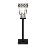 Aneka Accent Lamp With 5" Square Pewter Art Glass