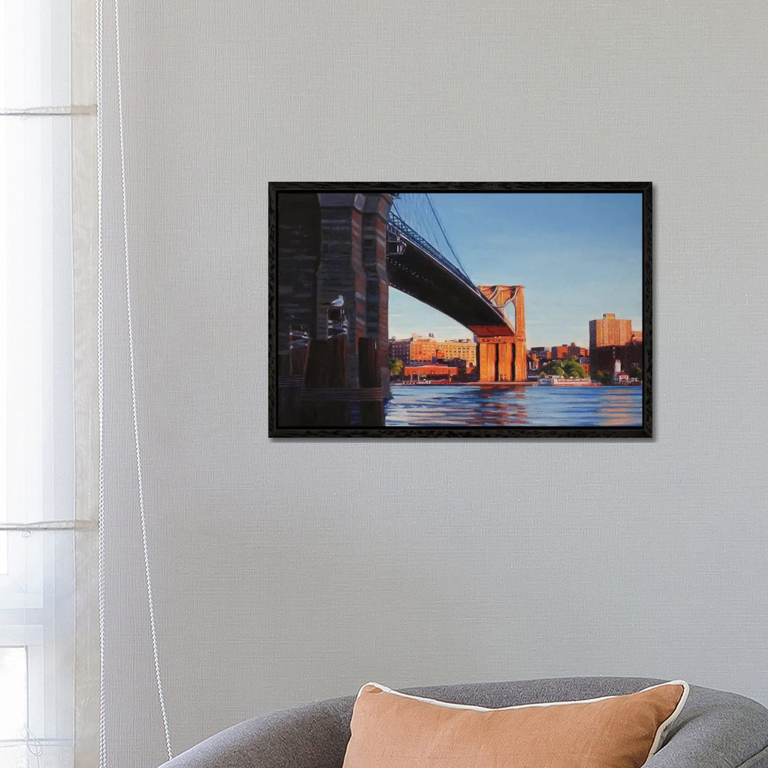 Brooklyn Bridge At Sunset II von Nick Savides - Galerie-verpackte Leinwand Giclée