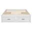 Lit double avec 6 tiroirs en MDF blanc antique peu encombrant