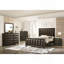 Mobilier de chambre à coucher style transitionnel 1 pièce avec pieds biseautés en métal et 5 tiroirs en queue d'aronde avec finition espresso
