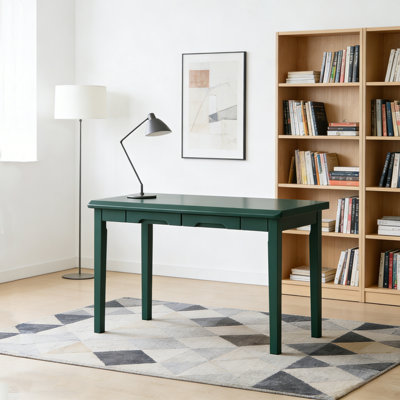 Emerald Green Storage Drawer Rubberwood Desk