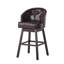 Tabouret tournant à 360 degrés avec garniture cloutée, brun