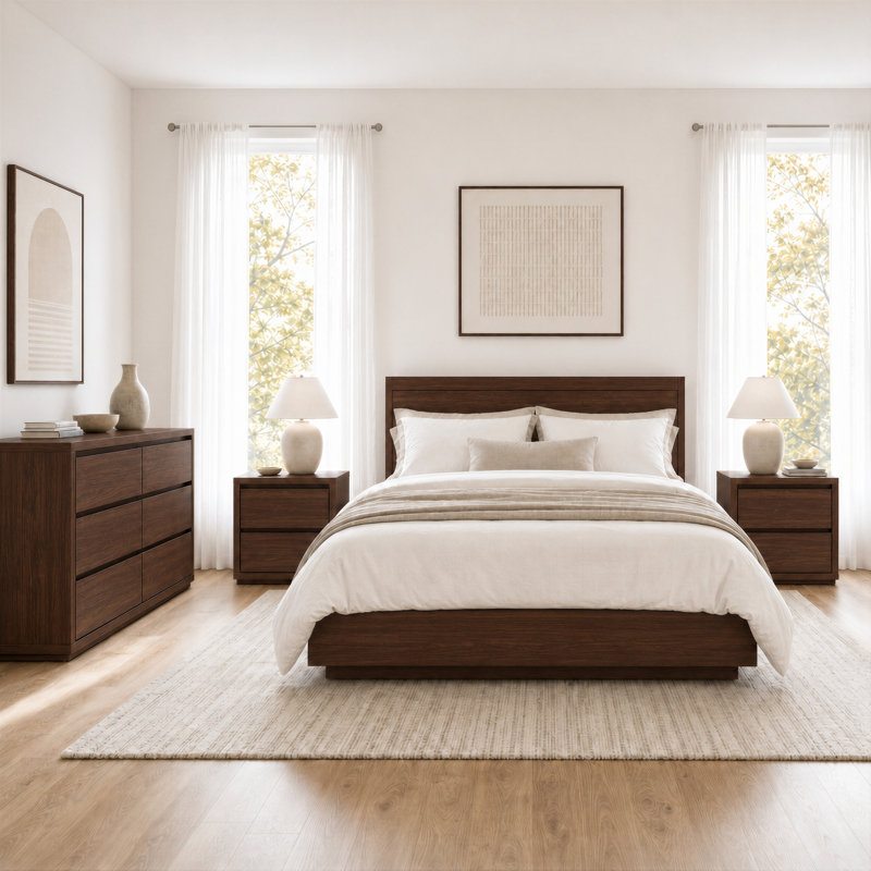Dresser & Nightstand Set, Walnut