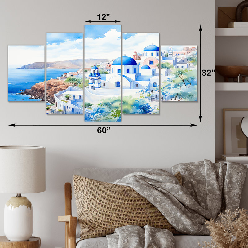 Greece Santorini Coastal View II - Greece Multipanel Wall Art Set
