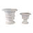 Magnesia Urn Planters With Ornate Classic Design For Indoor/Outdoor Use Set Of 2 - 20", 15" Ivory