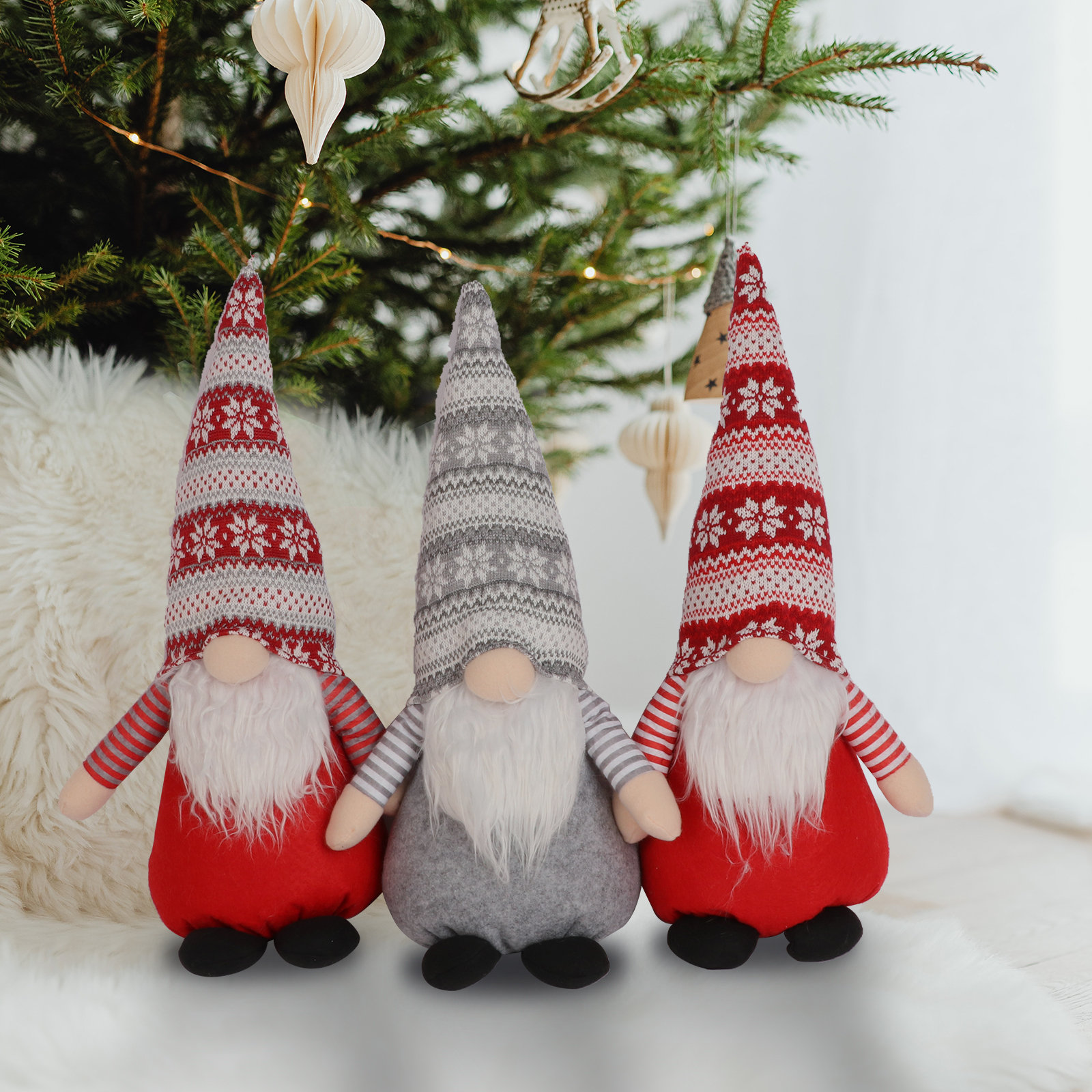 Gnome Christmas Tree Topper, Gnome Christmas Decorations, Larger 35 Inch  Tall Swedish Tomte Gnome Christmas Home Décor, Perfect Christmas Tree