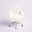 Chaise de travail en similifourrure de style contemporain avec base chromée et roulettes Liyan-1376310189
