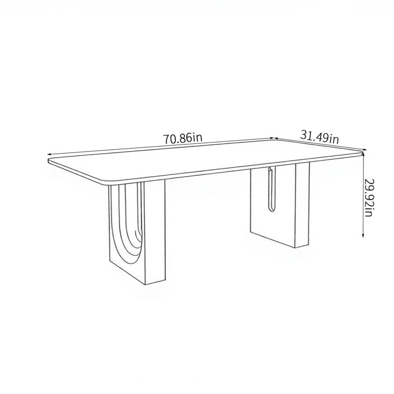 Table de salle à manger Simple Modern, 29.9"H  x 70.9"L  x 31.5"W
