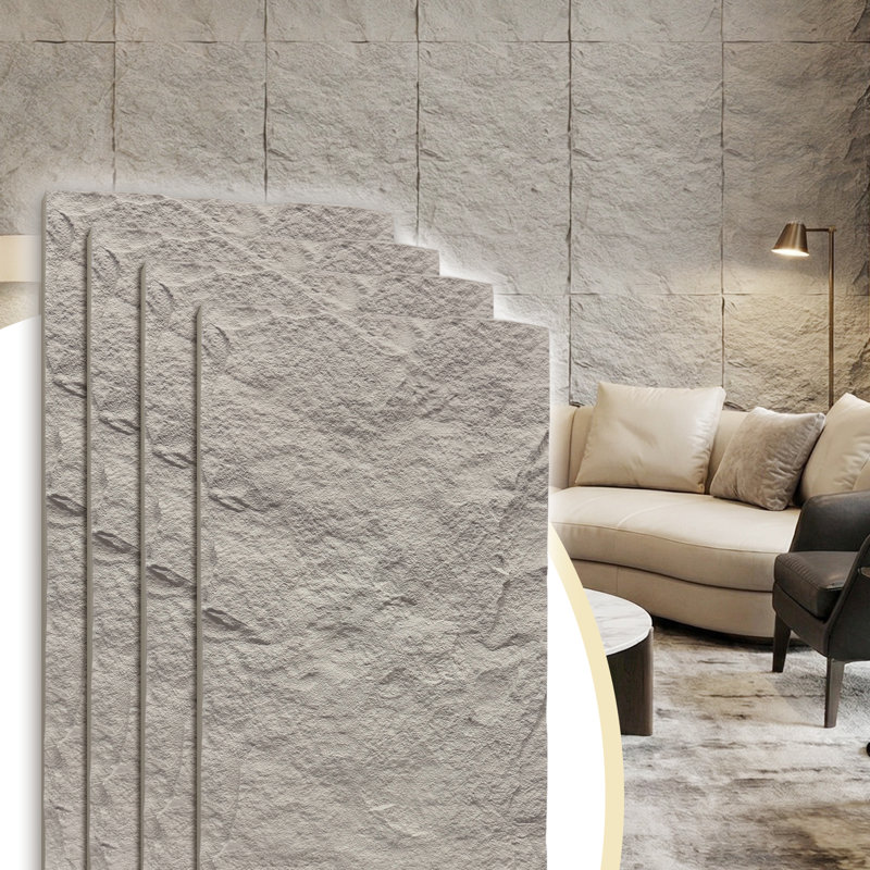 3D Faux Stone Decorative Wall Panels, Light Gray