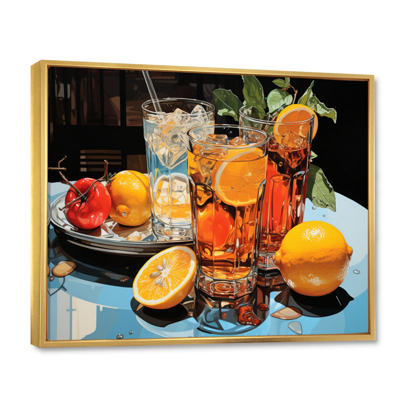 Cocktail Symphony III sur impression sur toile, H 24 po x l 32 po x P 1 po, Cadre flottant doré