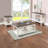 1Pc Farmhouse Style Brown Coffee Table With White Base Rectangular Top And Casters